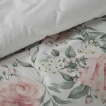 Pościel satynowa 160x200 SPRING 13 biała z wzorem pudrowych kwiatów róż z kolekcji Classic - 3