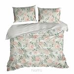 Pościel satynowa 160x200 SPRING 13 biała z wzorem pudrowych kwiatów róż z kolekcji Classic - 2