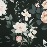 Pościel bawełniana 220x200 ROSITA 1 czarna szałwiowa z wzorem róż z kolekcji Classic - 4