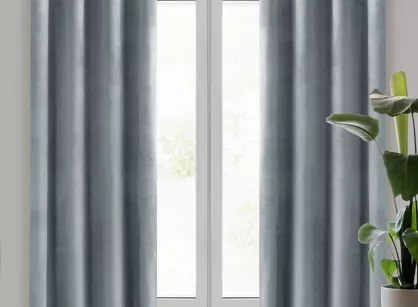 Zasłona na przelotkach 140x250 MELANIE welwetowa srebrna o aksamitnej strukturze