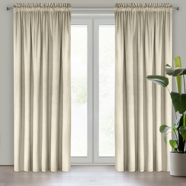 Zasłona na taśmie 140x270 ROSA welwetowa kremowa Design 91