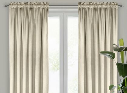 Zasłona na taśmie 140x270 ROSA welwetowa kremowa Design 91