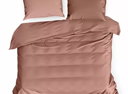 Pościel satynowa 160x200 NOVA 3 jednokolorowa gładka różowa