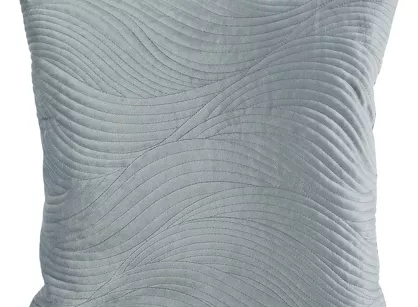 Poszewka welwetowa 45x45 RIA 5 srebrna przeszywana grubą nicią zdobiona falującym wzorem