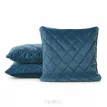 Poszewka welwetowa z wypełnieniem 50x50 VELVET 28A granatowa pikowana w romby z ozdobną wypustką na brzegach - 3