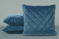 Poszewka welwetowa z wypełnieniem 50x50 VELVET 28A granatowa pikowana w romby z ozdobną wypustką na brzegach - 4
