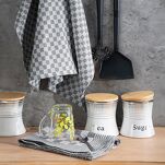 Komplet ścierek kuchennych 2x50x70 MAURO stalowe w kratkę z bawełny - 4