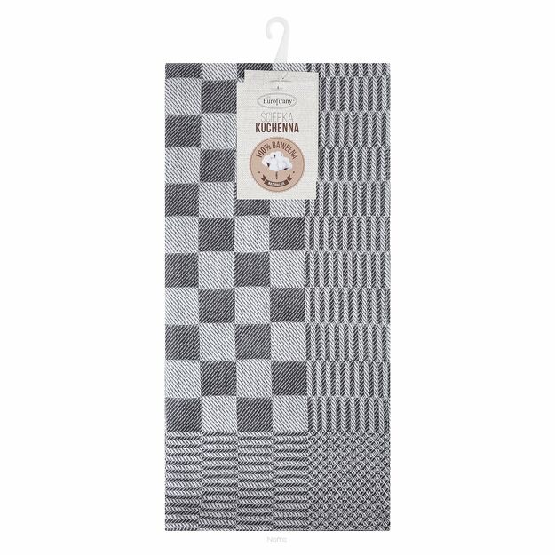 Komplet ścierek kuchennych 2x50x70 MAURO stalowe w kratkę z bawełny