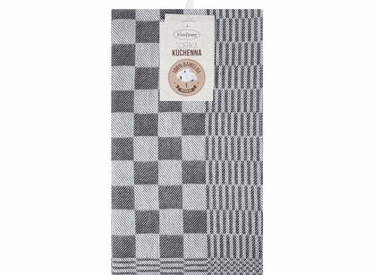 Komplet ścierek kuchennych 2x50x70 MAURO stalowe w kratkę z bawełny
