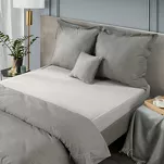 Prześcieradło z satyny bawełnianej z gumką NOVA 3 srebrne 160x200 - 9