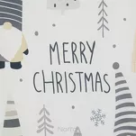 Pościel świąteczna 220x200 DWARF biało stalowa wzór skrzatów z bawełny renforce - 2