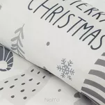 Pościel świąteczna 220x200 DWARF biało stalowa wzór skrzatów z bawełny renforce - 3