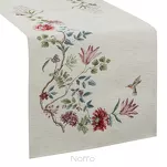 Bieżnik gobelinowy 40x100 1295 naturalny z nicią szenilową zdobiony wzorem kwiatów - 4