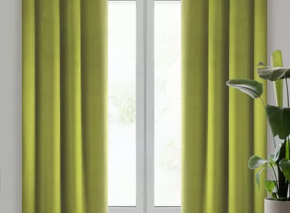 Zasłona na przelotkach 140x250 PIERRE welwetowa oliwkowa jednokolorowa
