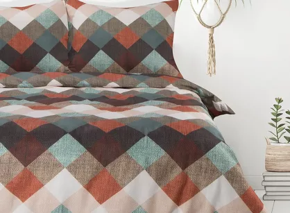 Pościel z mikrowłókna 220x200 ALEXA kolorowa z wzorem geometrycznym w romby z kolekcji Design 91