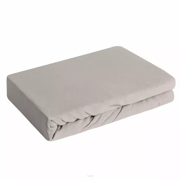 Prześcieradło z bawełny jersey 3 z gumką srebrne 160x200