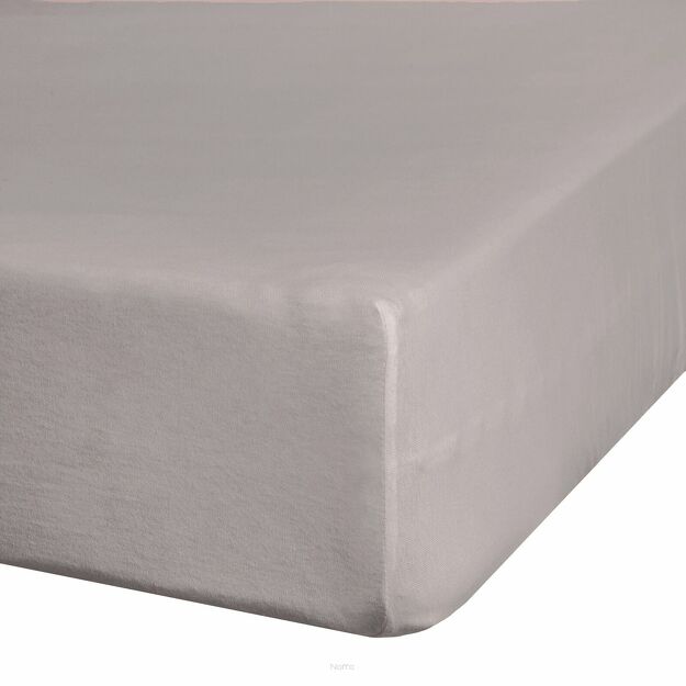 Prześcieradło z bawełny jersey 3 z gumką srebrne 160x200