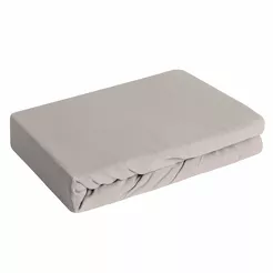 Prześcieradło z bawełny jersey 3 z gumką srebrne 160x200