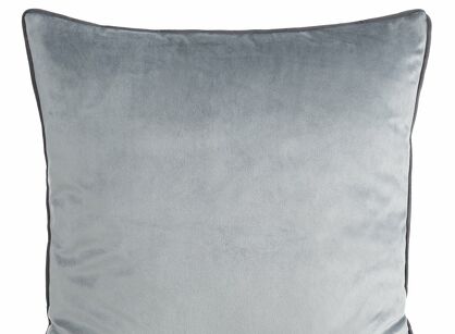 Poszewka welwetowa 45x45 GAJA 2 jednokolorowa srebrna obszyta lamówką