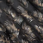Zasłona na przelotkach 140x250 GLORIA 2 welwetowa czarna z szampańskim nadrukiem liści - 7