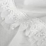 Firana na taśmie 300x150 ELENA biała z etaminy z aplikacją z gipiury - 2