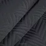 Narzuta jednokolorowa 200x220 LEN 3 grafitowa pikowana w gęstą jodełkę imitująca len - 6