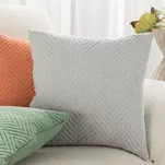 Narzuta jednokolorowa 200x220 LEN 3 grafitowa pikowana w gęstą jodełkę imitująca len - 10