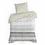 Pościel z mikrowłókna 220x200 VERANO 3 biała grafitowa wzór w pasy Design 91 - 6