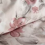 Pościel satynowa 160x200 SPRING 42 beżowa w pudrowy wzór kwiatów - 4