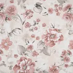 Pościel satynowa 160x200 SPRING 42 beżowa w pudrowy wzór kwiatów - 2