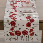 Bieżnik gobelinowy 40x100 1064 naturalny z nadrukiem maków - 4