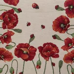 Bieżnik gobelinowy 40x100 1064 naturalny z nadrukiem maków - 3