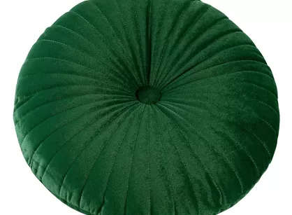 Poszewka welwetowa fi 40 VELVET 68D ciemna zieleń z wypełnieniem i dekoracyjnym wzorem