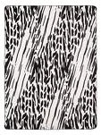 Koc bawełniany 150x200 2141-2 biały czarny zebra wykończony szydełkiem - 3