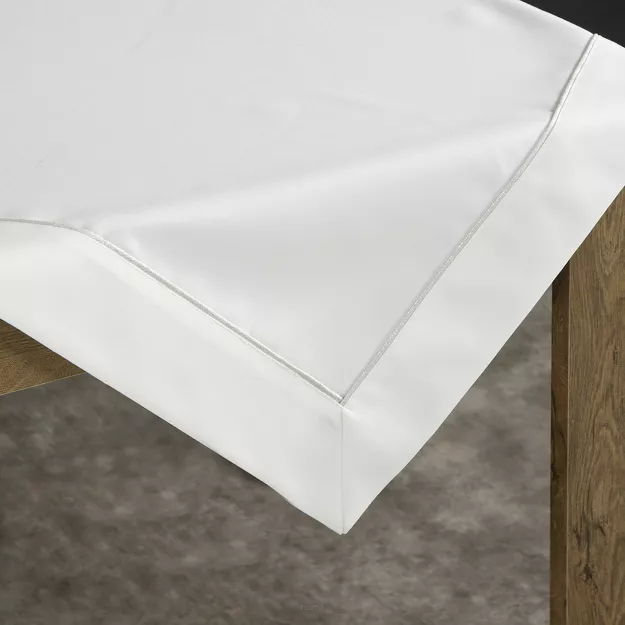 Nakładka elegancka 85x85 MADELE biała zdobiona srebrną lamówką