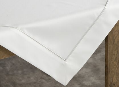 Nakładka elegancka 85x85 MADELE biała zdobiona srebrną lamówką