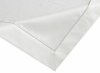 Nakładka elegancka 85x85 MADELE biała zdobiona srebrną lamówką