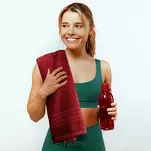 Ręcznik bawełniany 70x140 GALA granatowy zdobiony bordiurą z błyszczącą nicią - 6