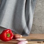 Ścierka kuchenna 50x70 OLIVIA 11 stalowa w paski z bawełny - 4