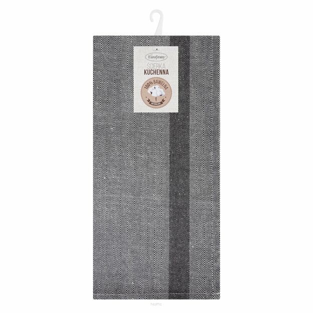 Ścierka kuchenna 50x70 OLIVIA 11 stalowa w paski z bawełny