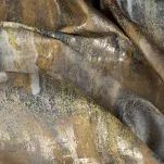 Zasłona na taśmie 140x270 TINA welwetowa musztardowa z szampańskim nadrukiem - 3