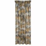 Zasłona na taśmie 140x270 TINA welwetowa musztardowa z szampańskim nadrukiem - 11