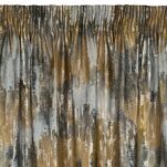 Zasłona na taśmie 140x270 TINA welwetowa musztardowa z szampańskim nadrukiem - 4