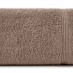 Ręcznik bawełniany 30x50 ALINE brązowy z wypukłą tkaną bordiurą