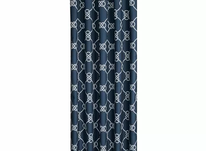 Zasłona na taras 155x200 GARDEN 14 granatowa na szelkach zapinanymi na rzepy wodoodporna styl morski