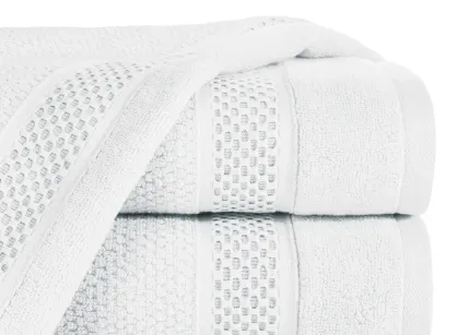 Ręcznik bawełniany 30x50 DANNY biały z wytłaczaną bordiurą i błyszczącą nicią