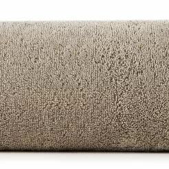 Ręcznik 70x140 VENUS Eva Minge beżowy zdobiony bordiurą w kolorze ręcznika z napisami projektantki