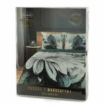 Pościel z makosatyny 160x200 LINDA ciemna zieleń wzór kwiatowy z kolekcji Premium - 7