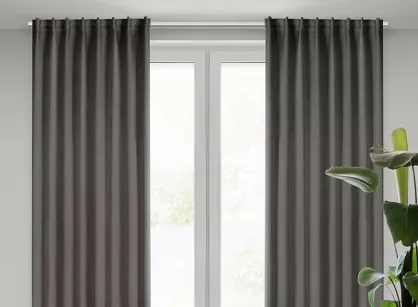 Zasłona na taśmie flex 140x300 MILAN zaciemniająca jednokolorowa grafitowa