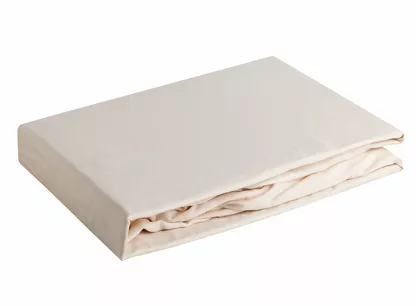 Prześcieradło z satyny bawełnianej z gumką NOVA 3 beżowe 100x200